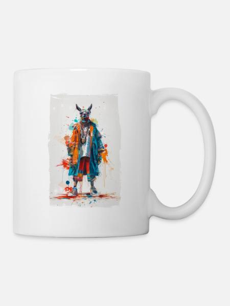 Colorful llama - Mug - white