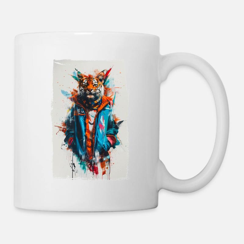Bunter Tiger - Tasse - Weiß