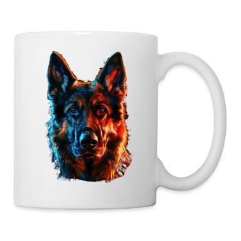 Red and Blue German Shepherd Fierce - Tasse - Weiß - Rechts