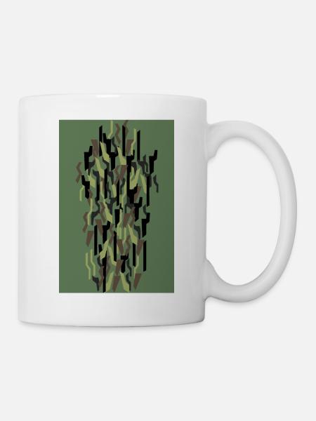 Camouflage Kunst Olive - Tasse - Weiß