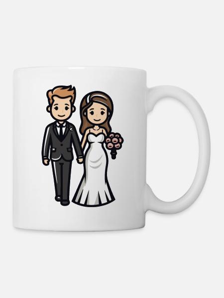 Brautpaar Hochzeit Braut Bräutigam - Tasse - Weiß