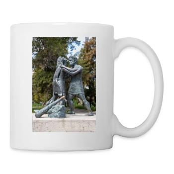 Statue du Match de lutte mythologique - Mug blanc - blanc - Droite