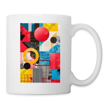 Retro Style - Abstrakte Formen - Tasse - Weiß - Rechts
