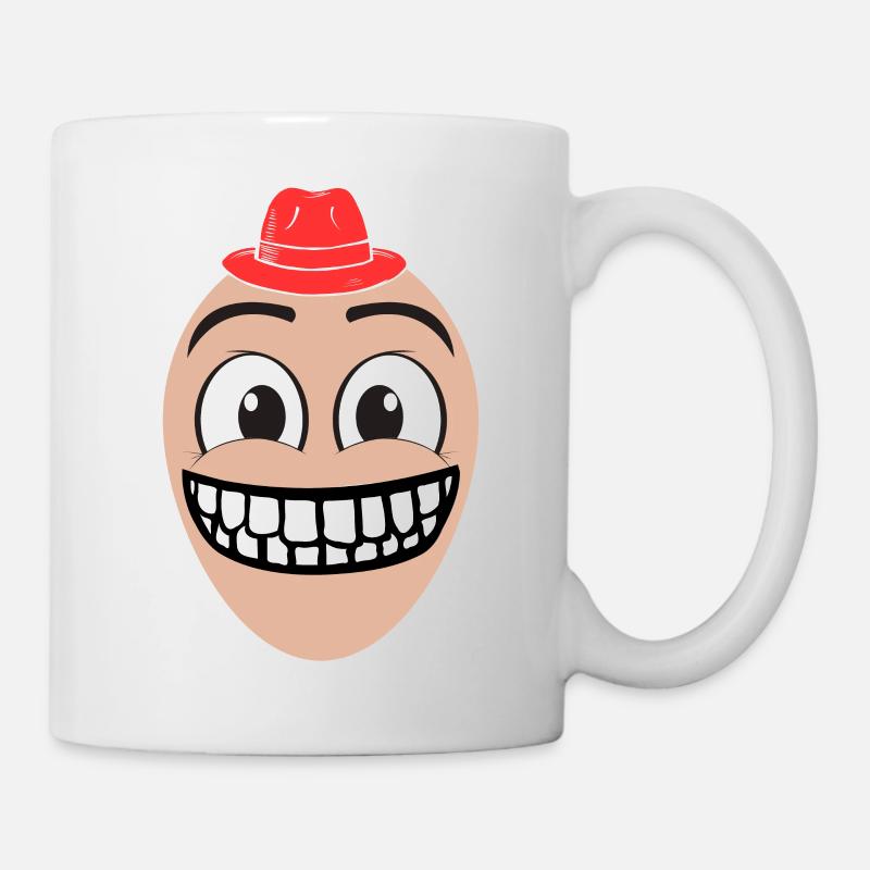 A happy man with a red hat - Mug - white