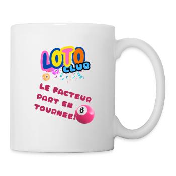 LOTO - BINGO - 6 - LE FACTEUR PART EN TOURNEE - Mug blanc - blanc - Droite