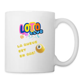 LOTO - BINGO - 9 - LA QUEUE EST EN BAS - Mug blanc - blanc - Droite