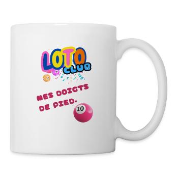 LOTO - BINGO - 10 -MES DOIGTS DE PIED - Mug blanc - blanc - Droite