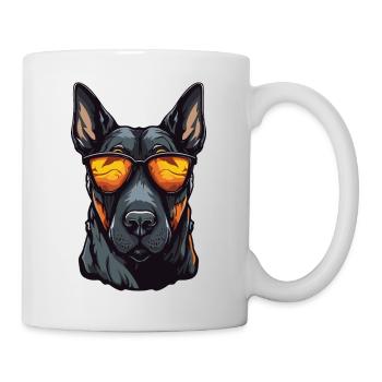 Doberman Hund Hipster Cool Party - Tasse - Weiß - Rechts