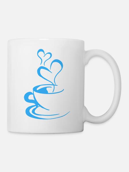 Tasse à café bleue - Mug blanc - blanc