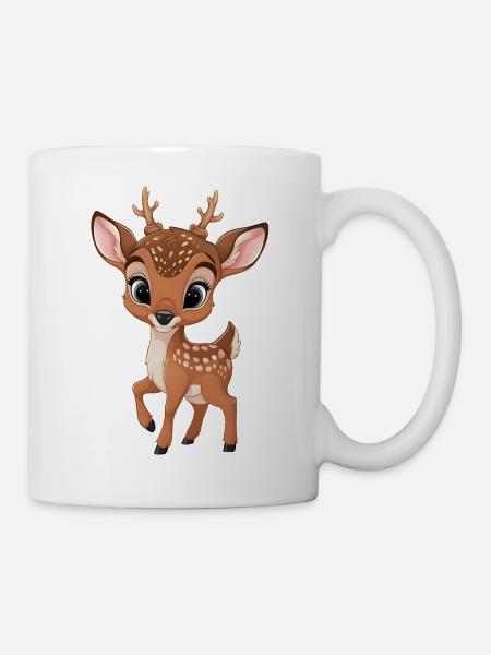 Adorable bébé cerf illustration - Mug blanc - blanc