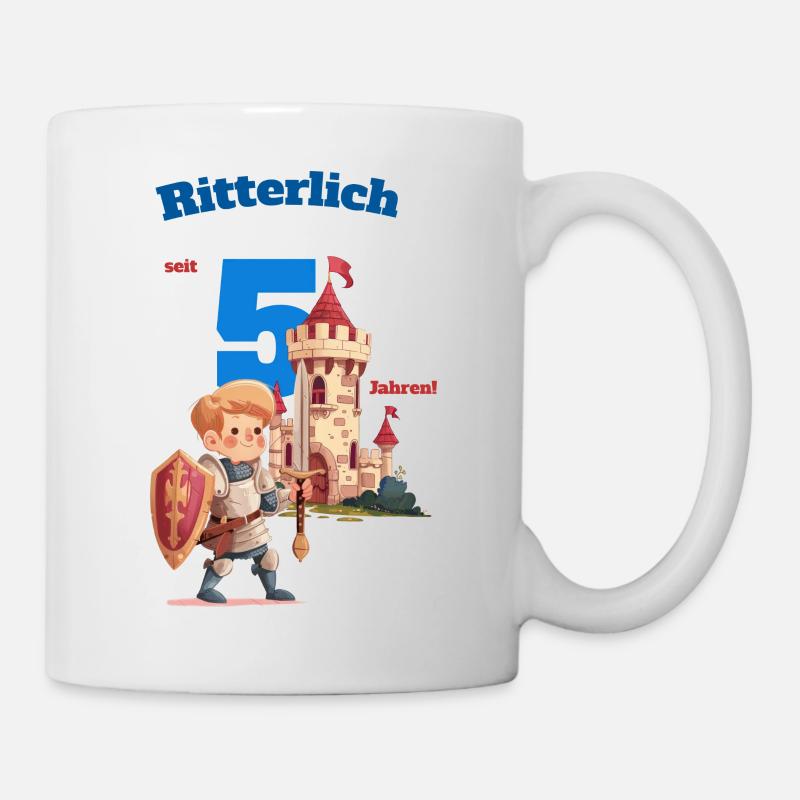 Chevaleresque pendant 5 ans - motif grand chevalier - Mug blanc - blanc