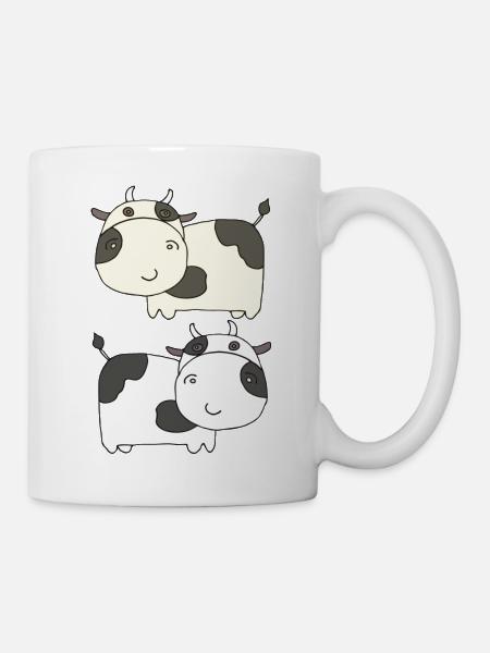kuh zweifach - Tasse - Weiß