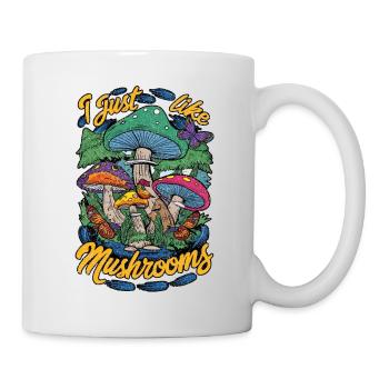 j'aime les champignons - humour et nature - Mug blanc - blanc - Droite