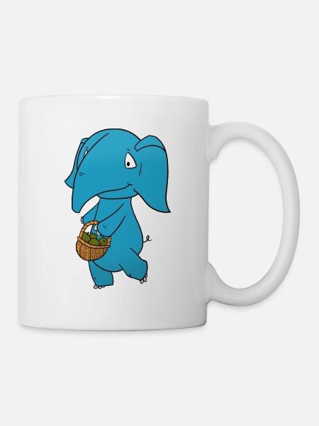 Elefant Apfel - Tasse - Weiß