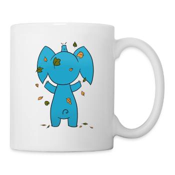 Elefant Blaetter - Tasse - Weiß - Rechts