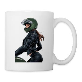 Lady Biker für eine Motorradfahrerin Bikerin - Tasse - Weiß - Rechts