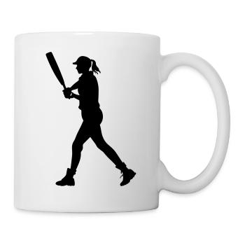 Cricket Woman Silhouette - Mug - white - Right