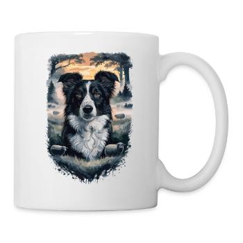 Schöner Border Collie Hund Design - Tasse - Weiß - Rechts