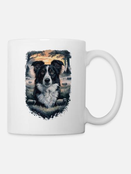 Schöner Border Collie Hund Design - Tasse - Weiß