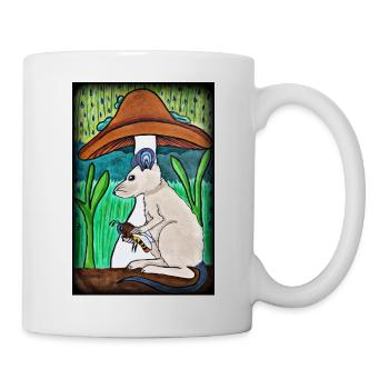 Mouse with bees in the rain - Mug - white - Right
