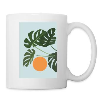 Monstera Coucher de soleil - Mug blanc - blanc - Droite