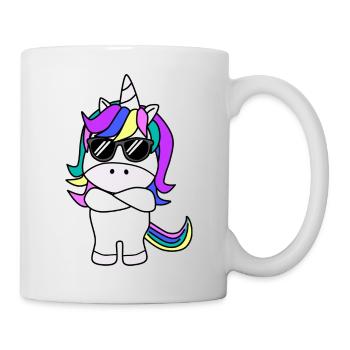 cool unicorn with sunglasses// arms crossed - Mug - white - Right