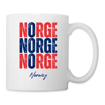 Norwegische Flagge, Norwegischer Stolz - Tasse - Weiß - Rechts