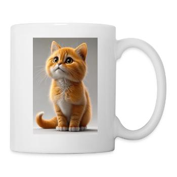 Chat tigre câlin orange - Mug blanc - blanc - Droite