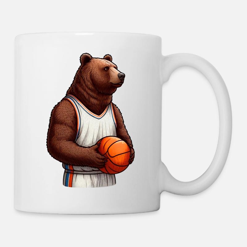 Ours Basket Ball Joueur - Mug blanc - blanc