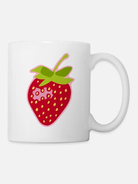 Erdbeere - Tasse - Weiß
