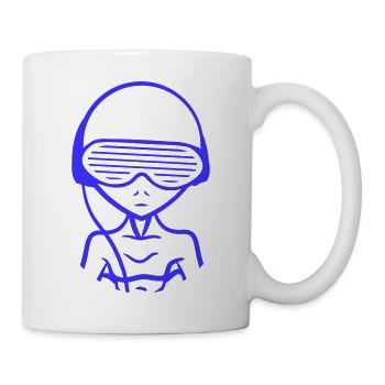 DJ Alien Alien Lunettes de soleil Musique de fête - Mug blanc - blanc - Droite