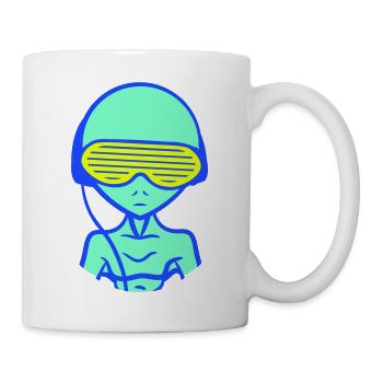 DJ Alien Alien Lunettes de soleil Musique de fête - Mug blanc - blanc - Droite