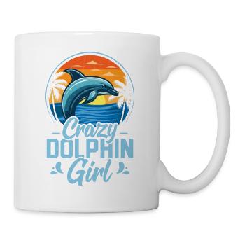 Crazy Dolphin Girl Marine Biology Beach Vacation - Mug - white - Right