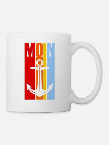 Moin - Guten Morgen - Nordsee - Ostsee - Anker - Tasse - Weiß
