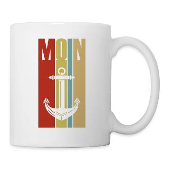 Moin - Guten Morgen - Nordsee - Ostsee - Anker - Tasse - Weiß - Rechts