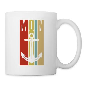 Moin - Guten Morgen - Nordsee - Ostsee - Anker - Tasse - Weiß - Rechts