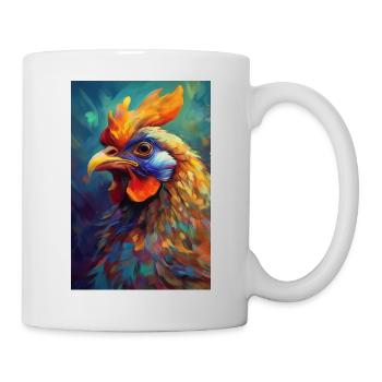 A Colorful Chicken Portrait 2 - Mug - white - Right