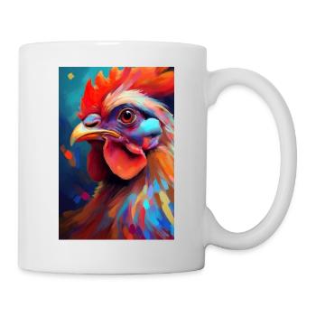 A Colorful Chicken Portrait 3 - Mug - white - Right