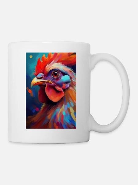 A Colorful Chicken Portrait 3 - Mug - white
