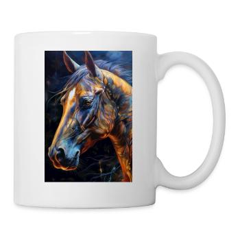 Ein Portrait von einem Pferd 1 - Tasse - Weiß - Rechts