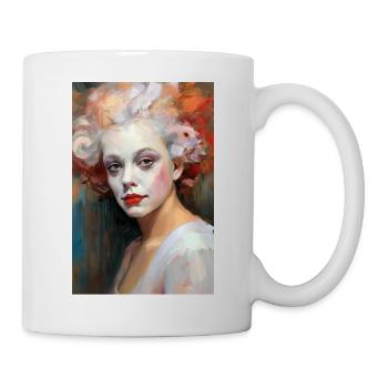 Portrait d’un clown coloré 2 - Mug blanc - blanc - Droite