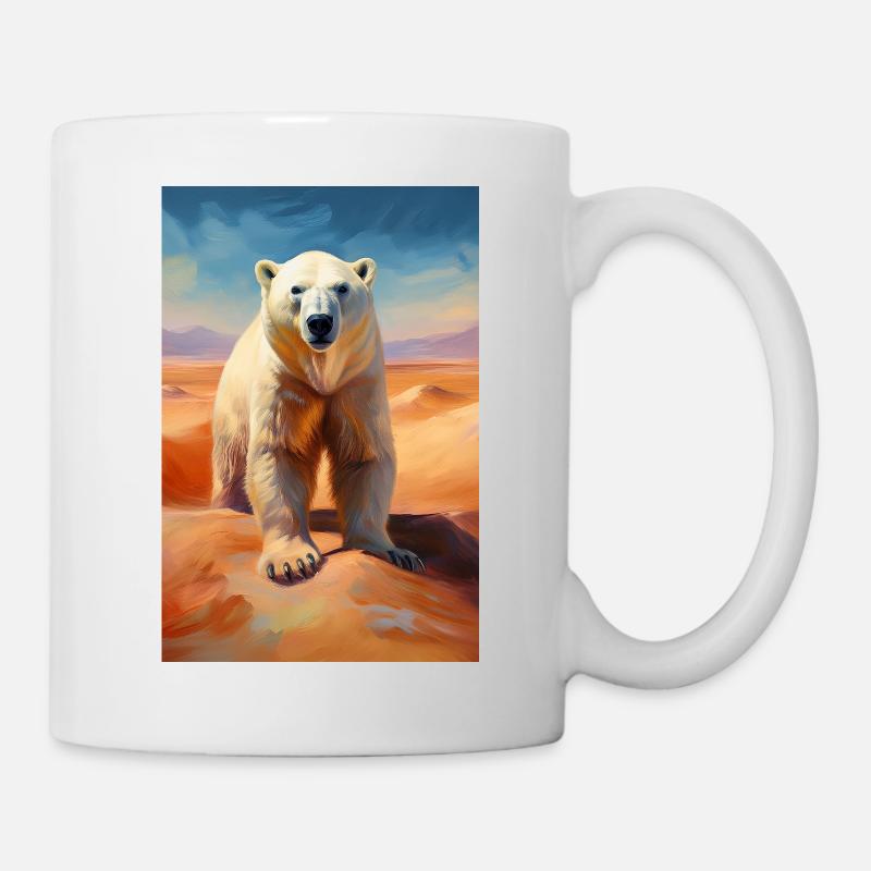 Eisbär in der wüste - Tasse - Weiß