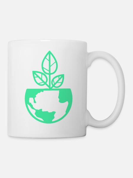planet erde pflanze - Tasse - Weiß