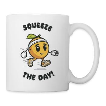 Joggende Zitrone - Squeeze the Day - Tasse - Weiß - Rechts