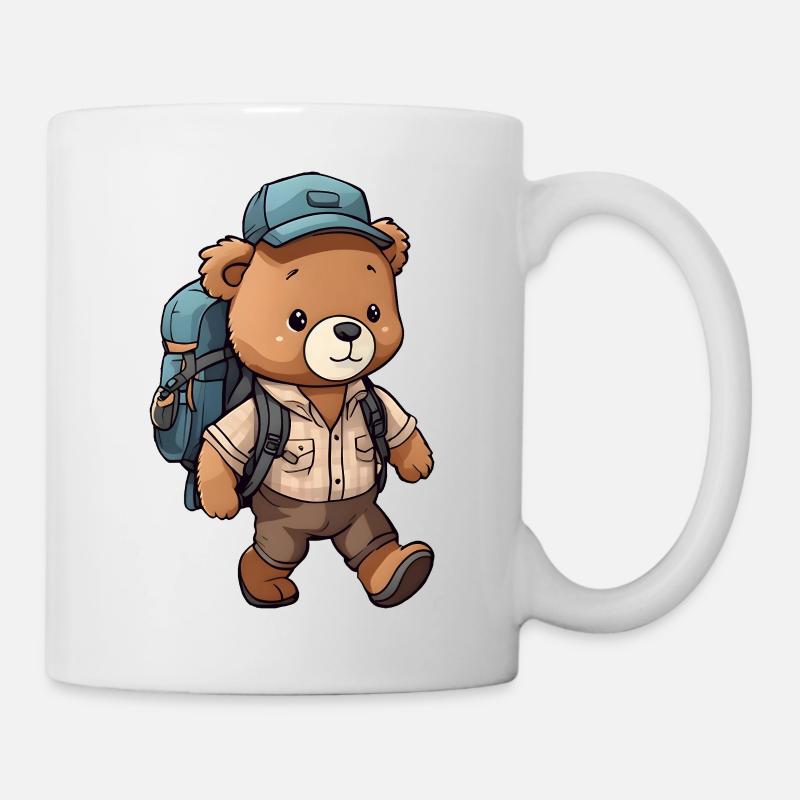 Niedlicher Kawaii Wanderbär - Tasse - Weiß