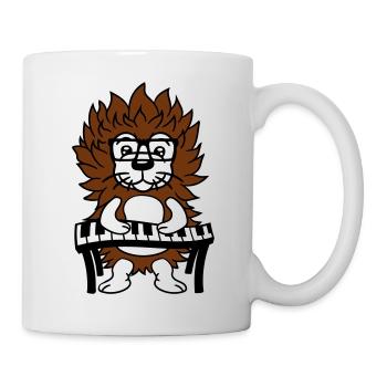 Süß Nerd Igel spielt Keyboard Klavier Brille Tier - Tasse - Weiß - Rechts