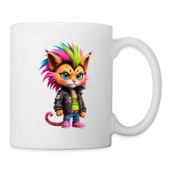 Punk Cat - Tasse - Weiß - Rechts