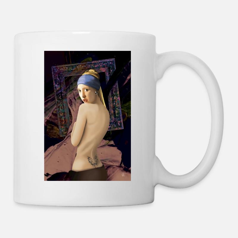 "Das Mädchen mit dem Perlenohrring" nach Vermeer - Tasse - Weiß