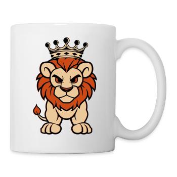 löwe comic krone - Tasse - Weiß - Rechts