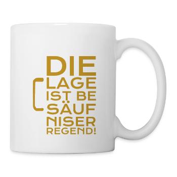 Bier Die Lage ist besäufniserregend - Tasse - Weiß - Rechts